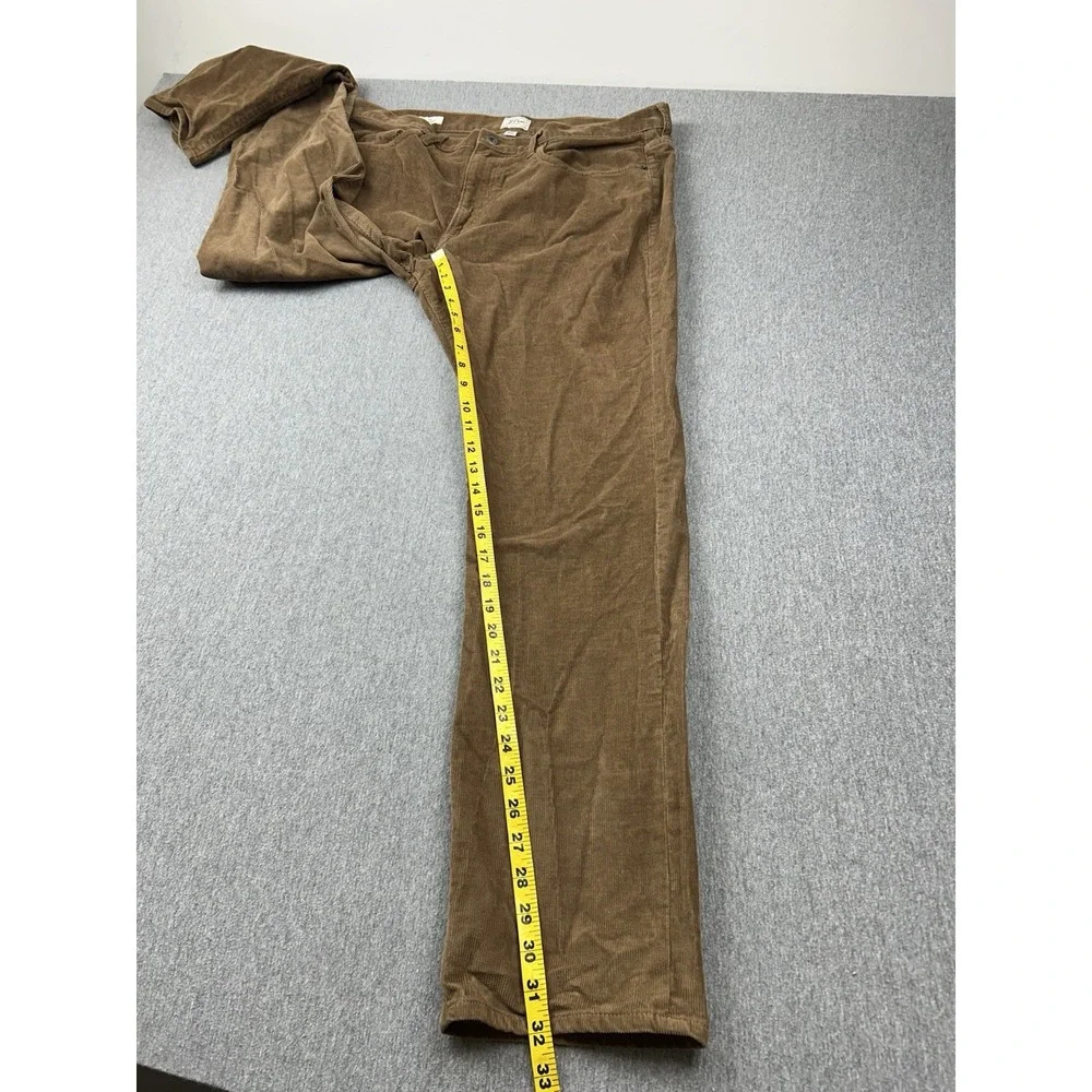 J Crew 770 Straight‎ Corduroy Pants Men's 35x32 Brown Cotton Flat Front